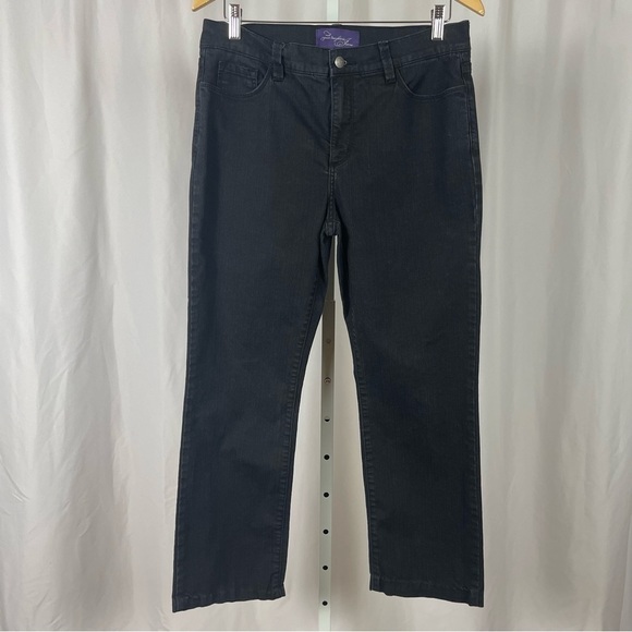 NYDJ Size 10 Lift Tuck Straight Leg Gemstone Gems Jeans High Rise Tummy Control - Picture 1 of 11